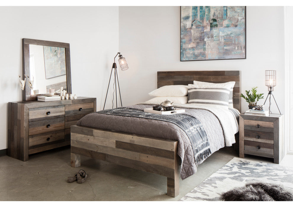 Industrial Vintage Nightstand Grey - Grey