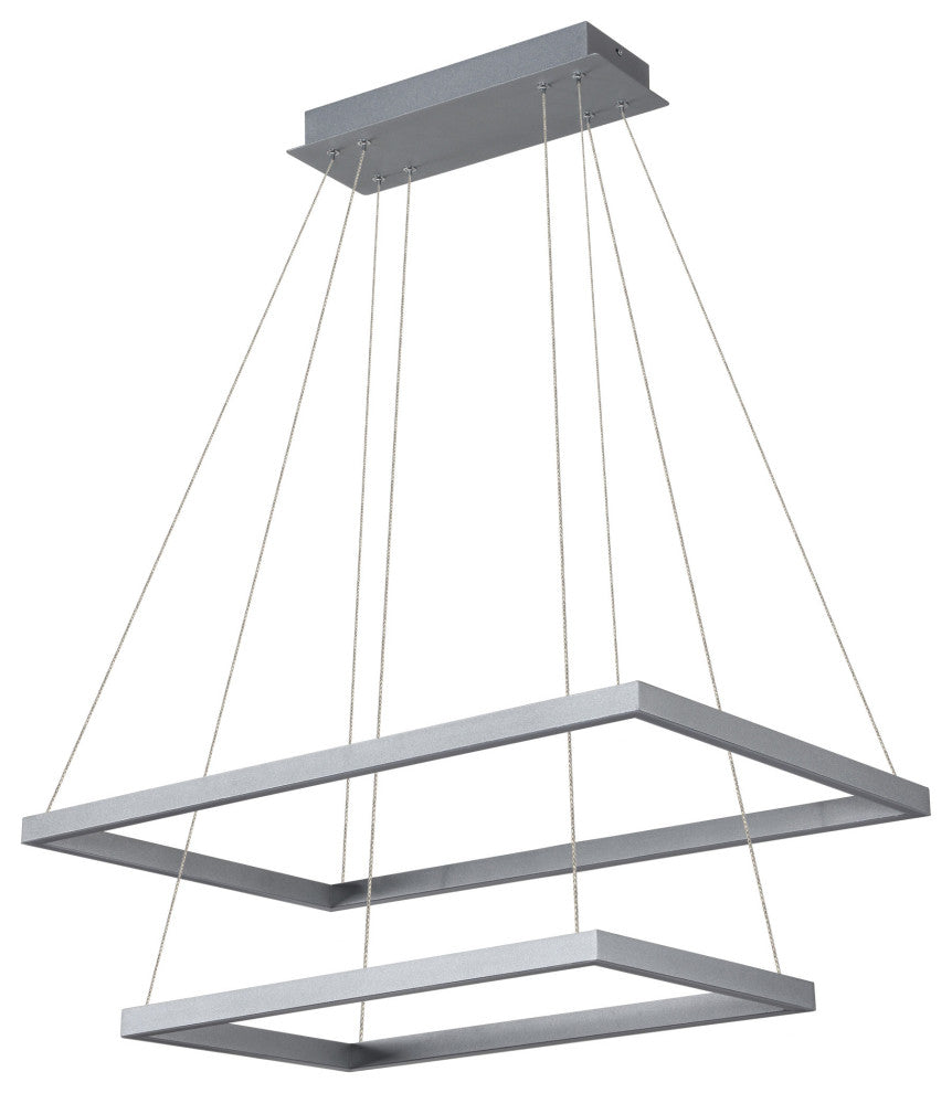 Atria Duo LED Adjustable 2-Tier Chandelier, Silver