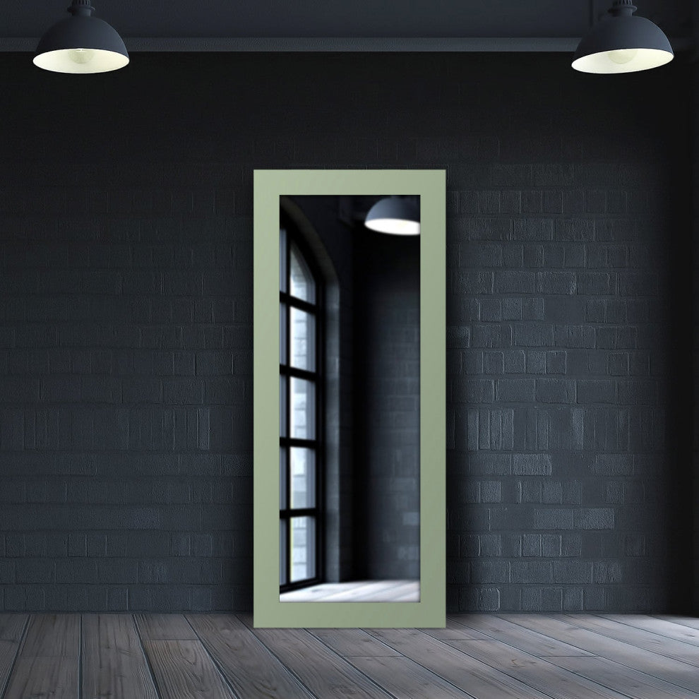72"x30" Pop of Color Wall/Floor Mirror Art, Sage Green