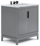 Elizabeth 30" Single Sink Carrara White Marble Vanity, Cashmere Gray