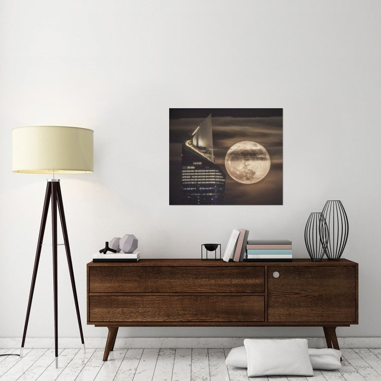 "Handling The Supermoon" Stretched Canvas Giclee by Faisal Alnomas, 36x31"