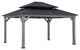 13 ft. x 15 ft. Cedar Framed Gazebo with Black Steel 2-tier Hip Roof Hard Top