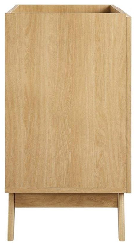 Modway Soma 30" Adjustable Shelf Wood Bathroom Vanity Cabinet in Oak