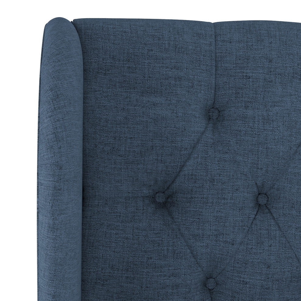 Bradwell King Tufted Curved Wingback Bed, Zuma Navy