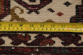 Balouch Persian Handmade Geometric Pictorial Oriental Area Rug, Beige, 3'8"X2'9"