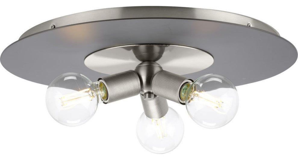 Trimble Collection Three-Light Brushed Nickel 18" Flush Mount