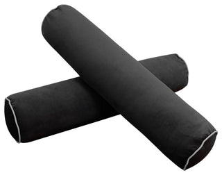 STYLE V1 Full Velvet ContrastPipe Indoor Daybed Bolster Pillow |COVER ONLY|AD350