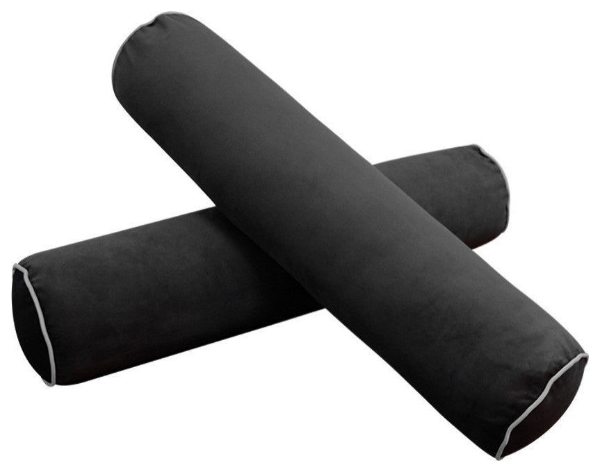 STYLE V1 Full Velvet ContrastPipe Indoor Daybed Bolster Pillow |COVER ONLY|AD350