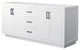 Miranda 72" White Double Vanity, No Top, No Sink, Black Trim