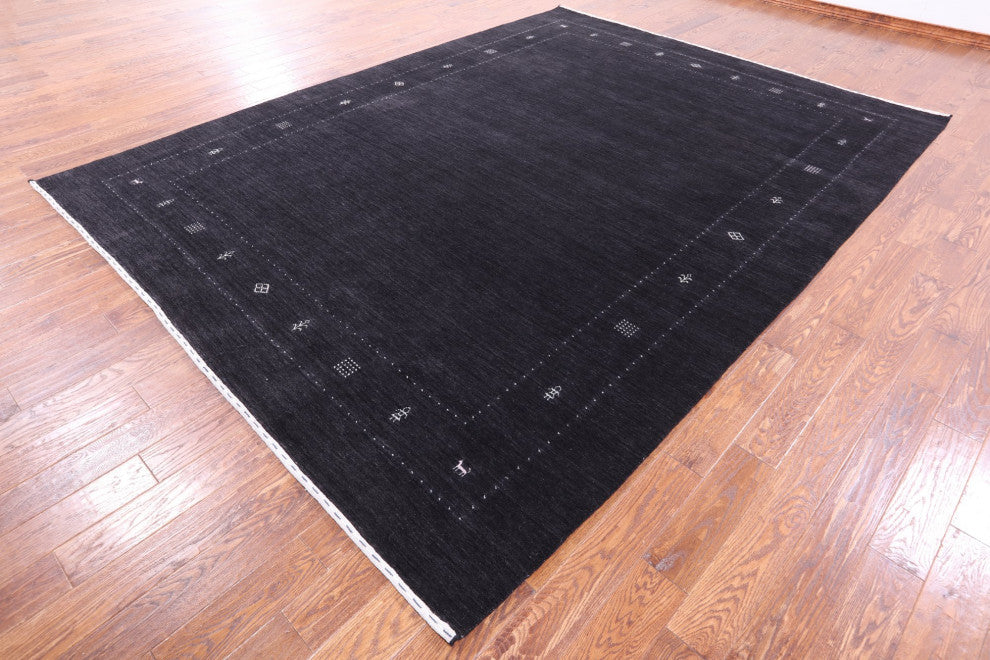 9' 0" X 11' 10" Handmade Persian Gabbeh Wool Rug Q11378