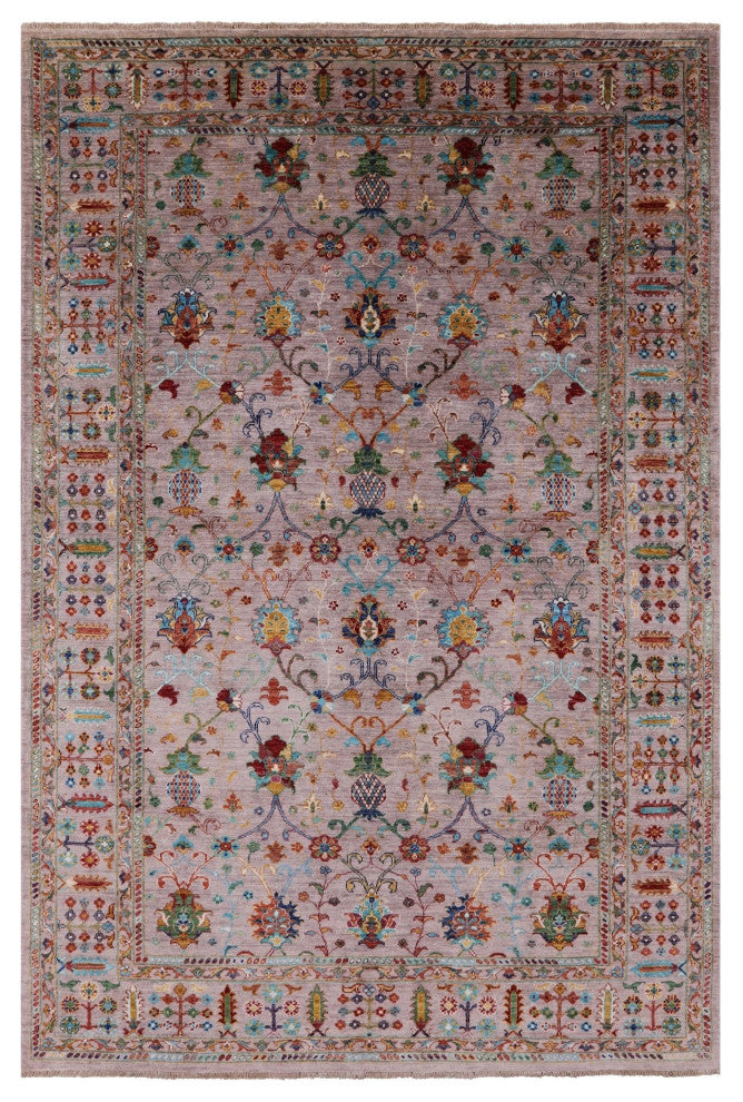 6' 10" X 9' 11" Persian Tabriz Hand-Knotted Wool Rug Q10568