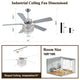 52" Modern Silver Crystal Ceiling Fan 6-speed with Dimmable Light and Remote, Chrome, 52"