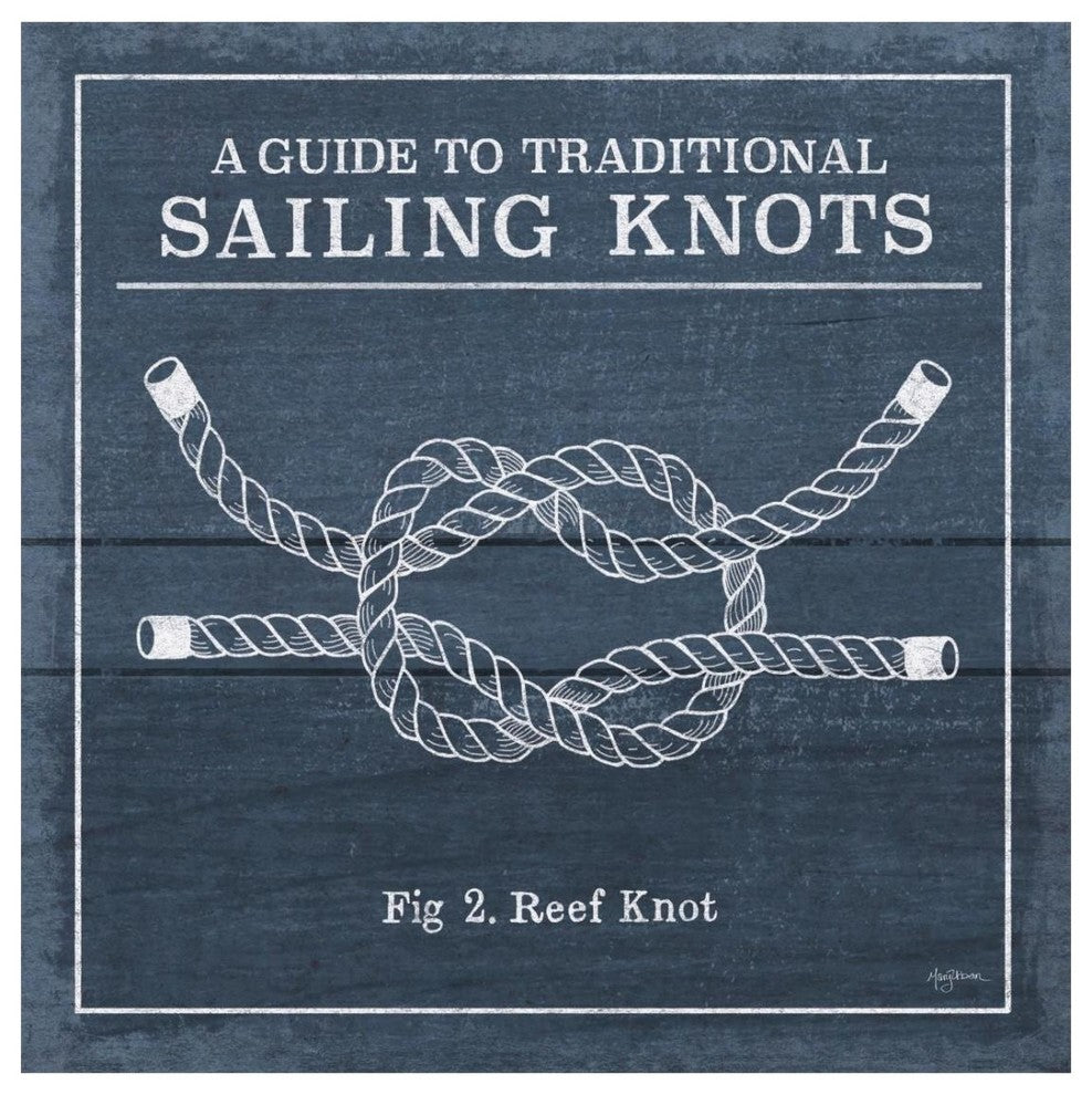 "Vintage Sailing Knots III" Digital Paper Print by Mary Urban, 26"x26"