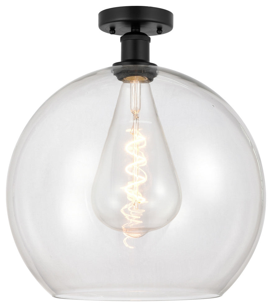 Innovations 616-1F-BK-G122-14 1 Light Semi-Flush Mount, Matte Black
