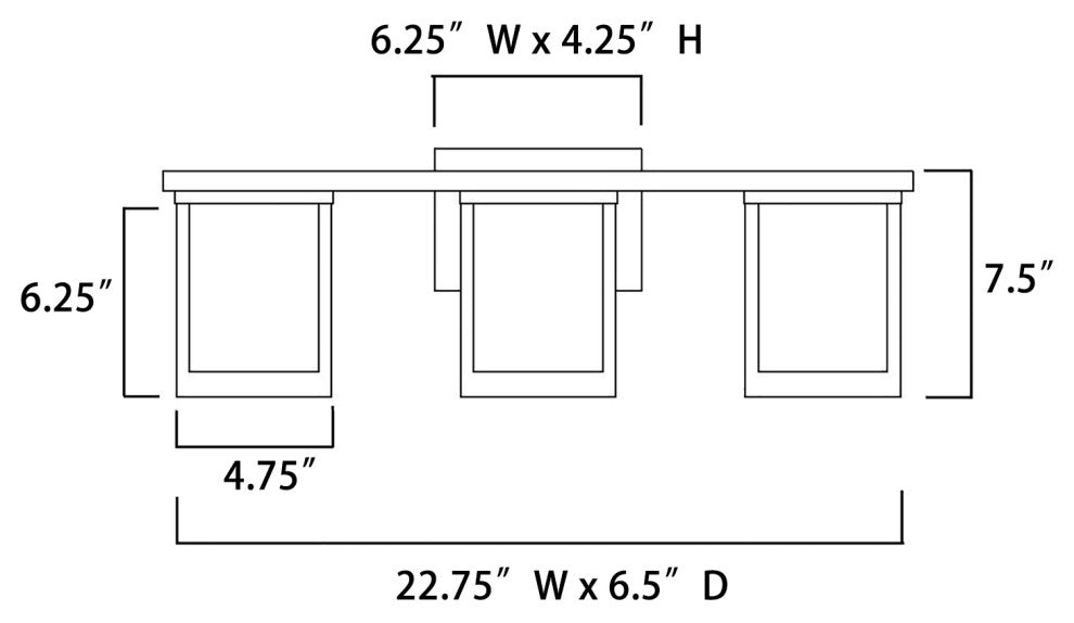 3-Light Gold Modern Vanity Light With Clear Glass and White Glass Dual Shades