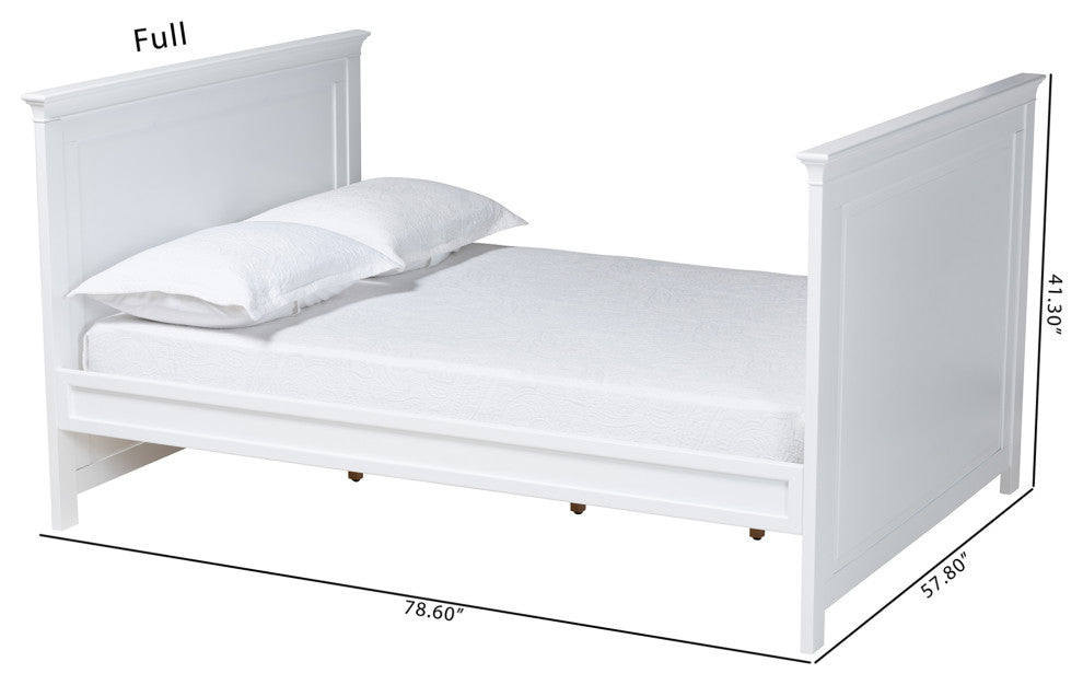 Ceri Classic and Traditional White Finished Wood Full Size Daybed