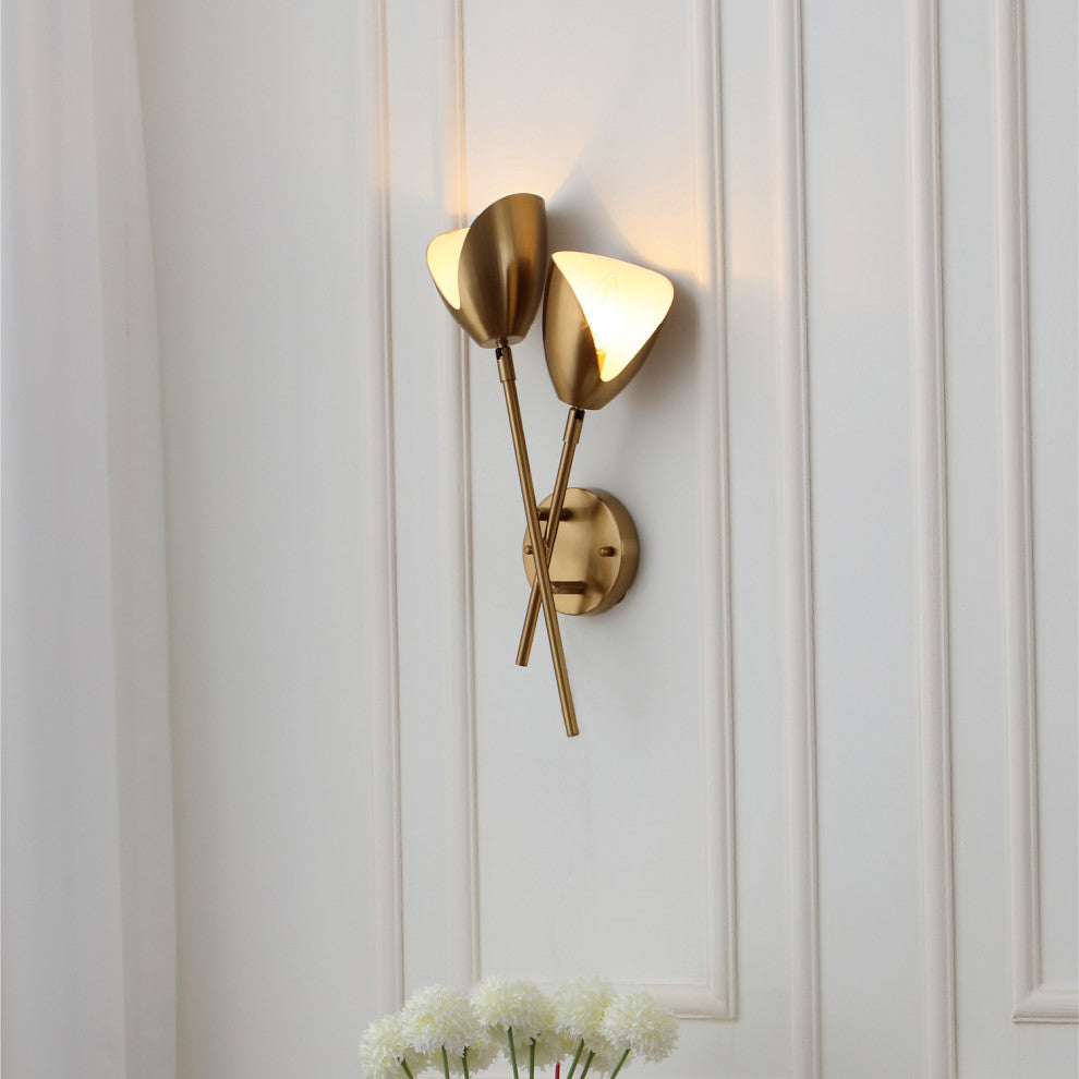 Splay 2 Light Wall Sconce Brass