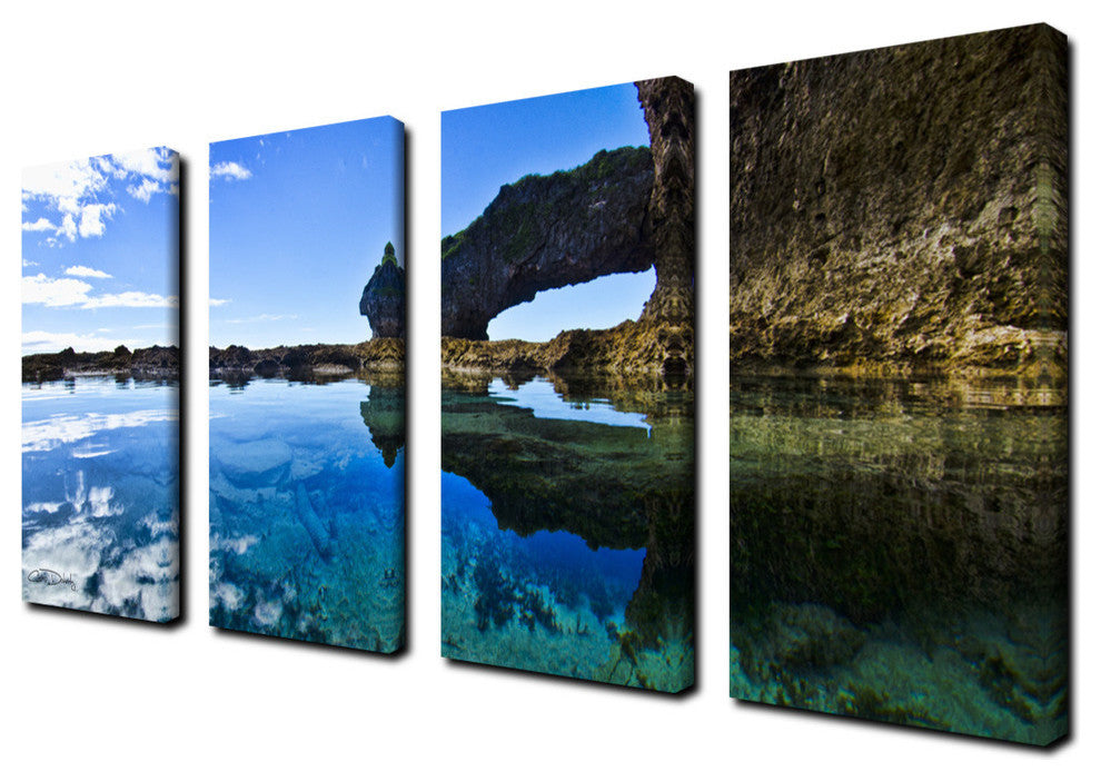 Ready2hangart Chris Doherty 'Aqua Rocks' 4-piece Canvas Wall Art