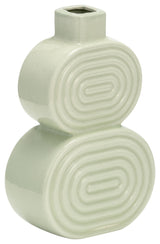 Ceramic 10" Stacked Circles Vase, Cucumber