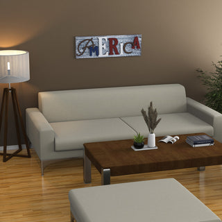 Wood and Metal America Wall Decor