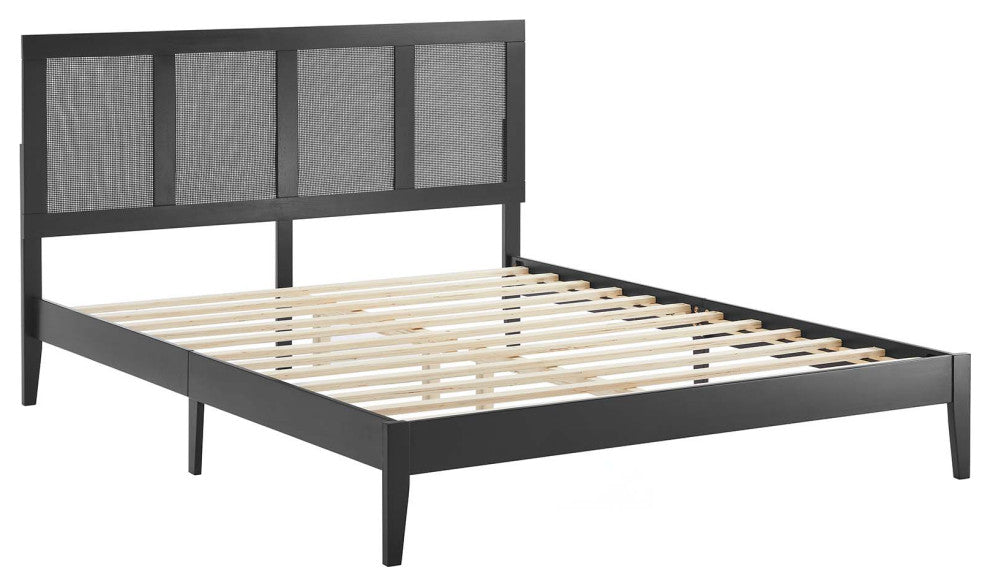 Sirocco Rattan and Wood King Platform Bed, Black