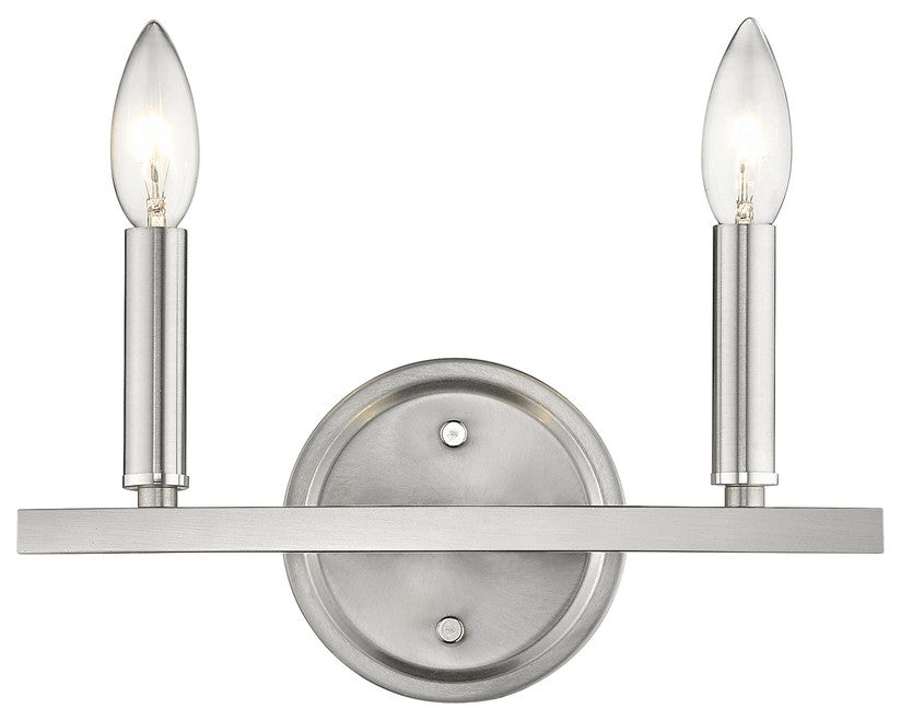 Two Light Silver Wall Sconce