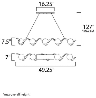 Maxim Lighting Curlicue 5-Light Pendant, Black/Polished Nickel