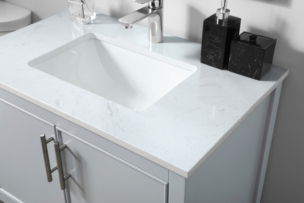 30" SIngle Bathroom Vanity, Grey