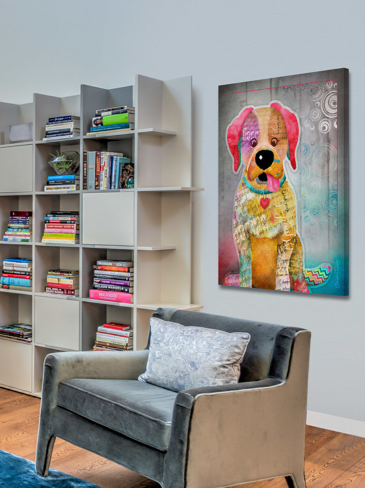 "Sit Stay Love II" Painting Print on Wrapped Canvas