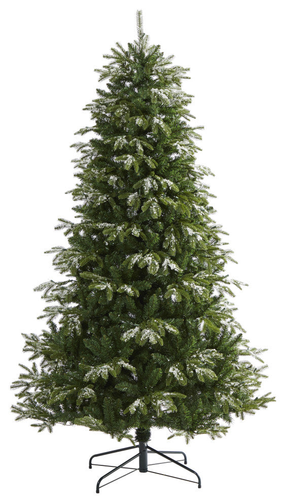 7' Snowed Grand Teton Faux Xmas Tree W/500 Clear Lights & 1050 Bendable Branches