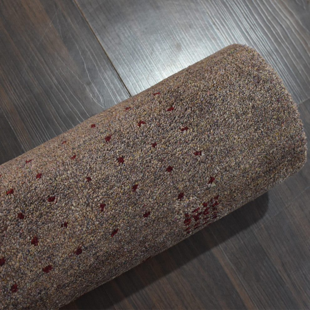 HAND KNOTTED LOOM SILK ECO-FRIENDLY RUG-8'x10',Rectangle,Light Brown,Contemporar