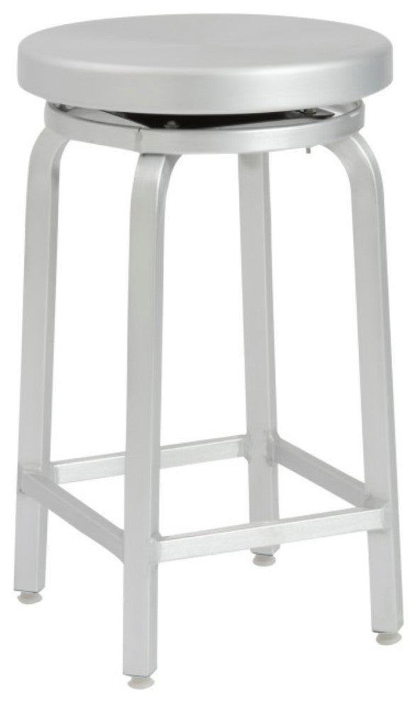 Miller-C Swivel 24" Counter Stool Matte Aluminum