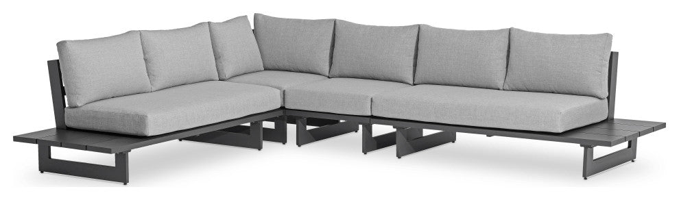 Maldives Grey Water Resistant Fabric Outdoor Patio Modular Sectional