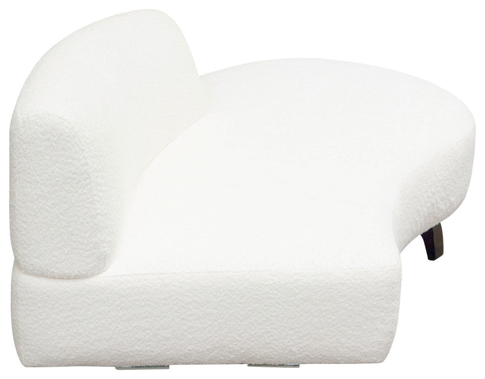 Vesper Curved Armless Right Chaise, White