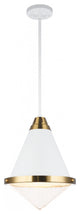 Matteo Lighting C70803WHBU One Light Pendant, White Finish