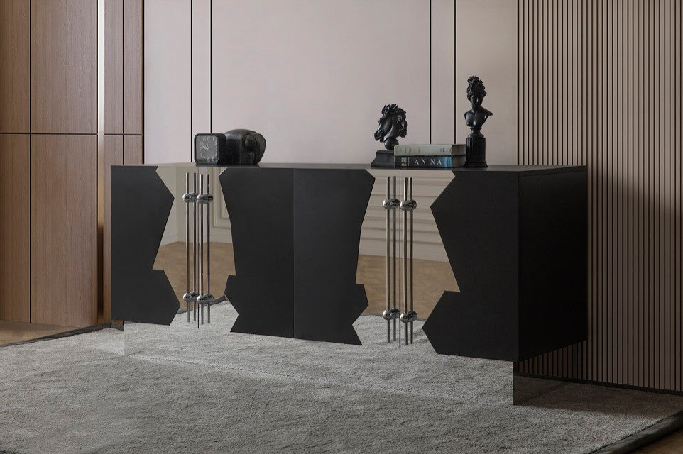 Callista Sideboard, Black and Silver