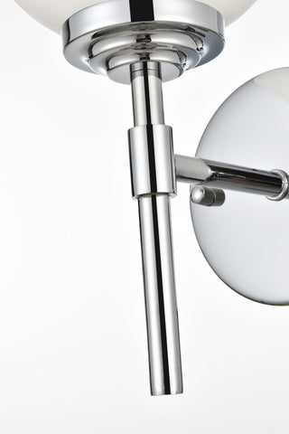 1 Light Chrome And Frosted White Bath Sconce