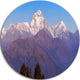 Snowy Dhaulagiri Peaks Himalayas, Landscape Disc Metal Artwork, 11"