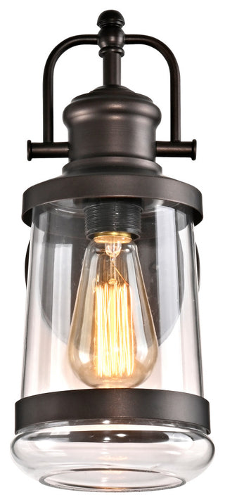 CHLOE Lighting Derrick Transitional 1Light Rubbed Bronze Outdoor Wall Sconce 14"