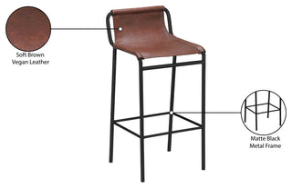 Dax Black Faux Leather Counter Stool, Brown
