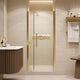 Pasadena 33 3/4-35 3/4"Wx72"H Alcove Pivot Shower Door Brushed Gold