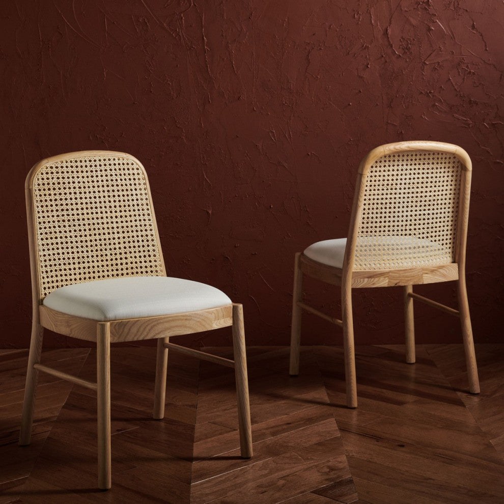Safavieh Couture Annmarie Rattan Back Dining Chair, Natural
