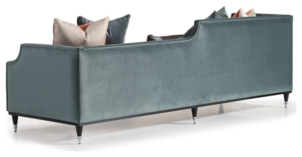 La Francaise Velvet Mansion Sofa Azure/Black