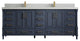 Aberdeen 84 Double Sink Bath Vanity in Hale Navy Blue  2" Carrara Quartz