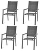 Costway Set of 4 Patio Dining Chair Stackable Padded Armrest No Assembly