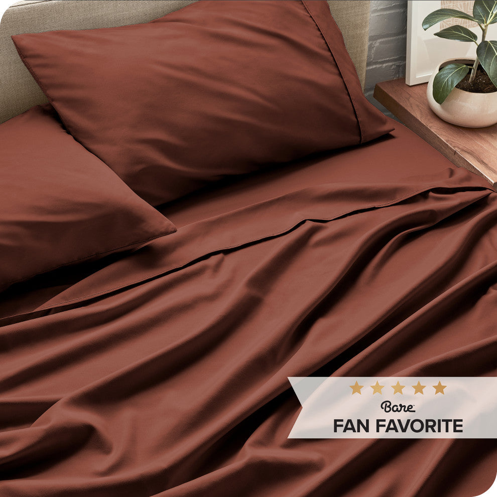 Twin XL 1800 Microfiber Sheet Set, Burgundy