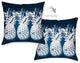 Laural Home Indigo Pineapples 18" X 18" Indoor Decorative Pillow