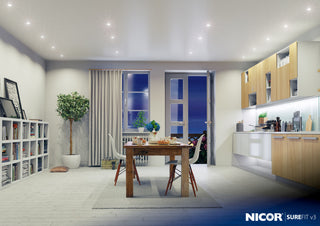 SureFit(v3) LED Flush Mount Ceiling Light, 3000K with Round Black Trim