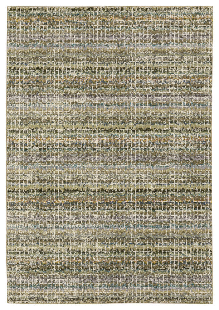 Aegina Gridwork Plaid Green/Multi Area Rug 6'7" x 9'6"