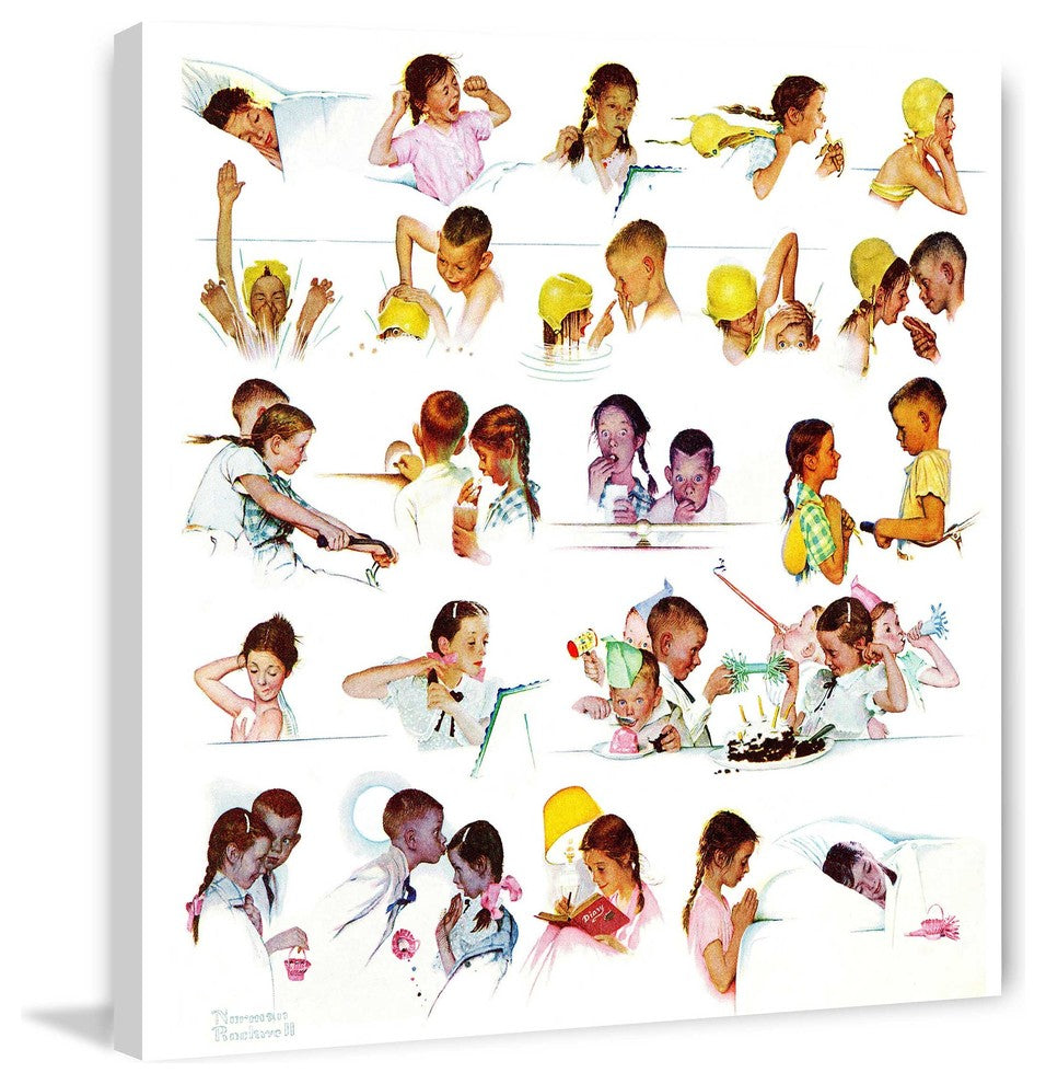 "Day in the Life of a Girl" Print on Canvas by Norman Rockwell